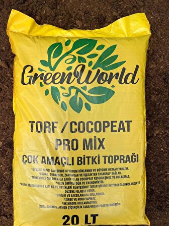 20 Litre İthal Çok Amaçlı Bitki Toprağı Torf Cocopeat Pro Mix - Kokopit Özel Karışım Saksı Harcı