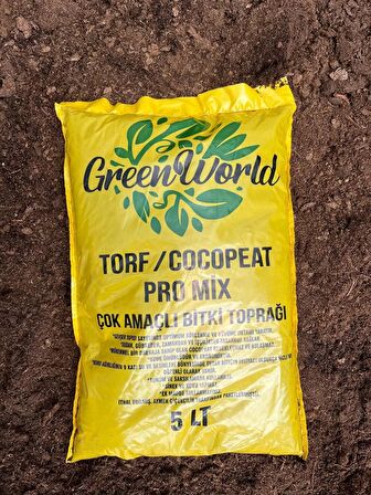 5 Litre İthal Çok Amaçlı Bitki Toprağı Torf Cocopeat Pro Mix - Torf Kokopit Özel Karışım Saksı Harcı