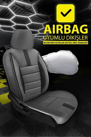 Dacia Duster (facelift 2013) 1.6 Lpg (105 Hp) 2015 CARBON Serisi UYUMLU TAY TÜYÜ OTO KOLTUK KILIFI GRİ