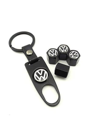 Volkswagen Caddy 2010-2015 Metal Anahtarlık Ve Sibop Kapağı Seti (siyah-beyaz)