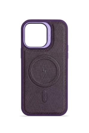 iPhone 16 Pro Max GripStand MagSafe Deri Kılıf Mor