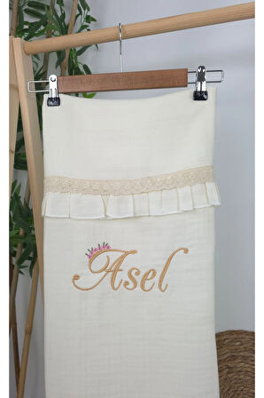 Müslin Yeni Doğan 4Katlı Organik %100Pamuk Kişiye Özgü Nakışlı Hastane Çıkış Seti (Papatya Model-2)