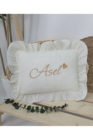 Müslin Yeni Doğan 4Katlı Organik %100Pamuk Kişiye Özgü Nakışlı Hastane Çıkış Seti-Kalpli