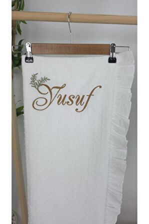 Müslin Yeni Doğan 2Katlı Organik %100Pamuk Kişiye Özgü Nakışlı Hastane Çıkış Seti(İkili Dal Model-3)