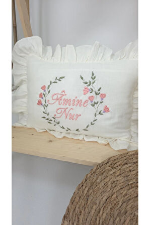 Müslin Yeni Doğan 4Katlı Organik %100Pamuk Kişiye Özgü Nakışlı Hastane Çıkış Seti (Çiçek Model-2)