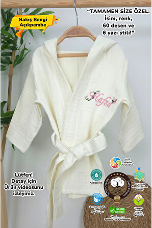 Müslin Yeni Doğan 4Katlı Organik %100Pamuk Kişiye Özgü Nakışlı Hastane Çıkış Seti(Kelebekli Papatya)