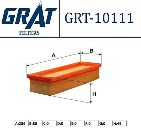 Grat 10111 Hava Filtresi Uno 69