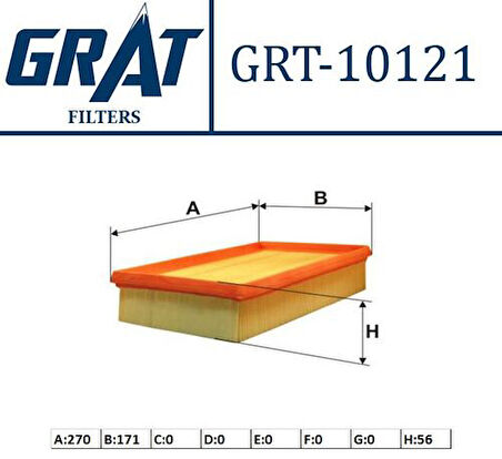 Grat 10121 Hava Filtresi Stilo 1.8I 16V 1.9 JTD 9-00 46783546