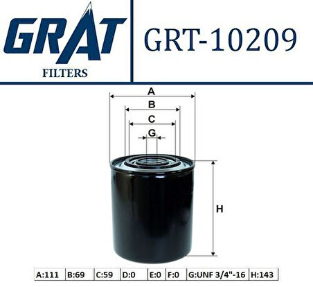 Grat 10209 Yağ Filtresi Ducato-Boxer-Jumper 2.5D 2.5Dtı 2.8Jtd Hdı-Master-Movano 2.4