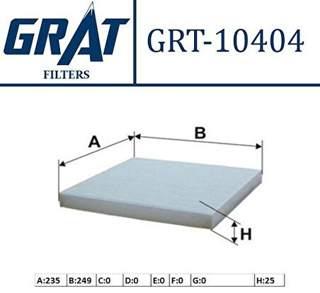 Grat 10404 Kabin Filtresi Jumper 2.2 3.0HDI 06-11-Ducato 2.3D 2.2 3.0D-Boxer 77364063