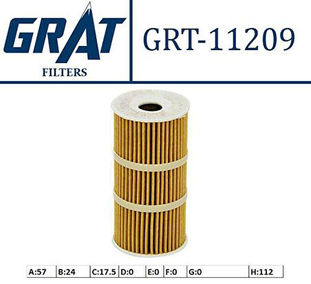 Grat 11209 Yağ Filtresi Om622-626 Master III 2.3 Dcı 10-Megane Iıı-Trafıc Iıı-Movano 2.3 Cdtı 10-Nıssan Qashqaı 1.6 Dcı 11>-X-Traıl 1.6-2.0 Dcı 14>-Navara 2.3 Dcı 15>-Scenıc 11>-Talısman 15>-Kadjar 15> Om622-Om625