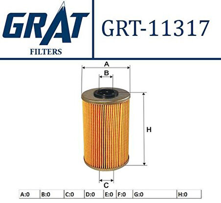 Grat 11317 Yakıt Filtresi Master II-III-IV 00-Trafic II 01-Movano 1.9Dı-2.2 DCI-2.5 DCI 00 7701207667
