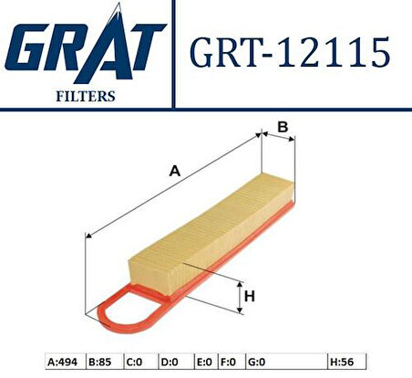 Grat 12115 Hava Filtresi 308 1.4-1.6 16V 1444.RJ