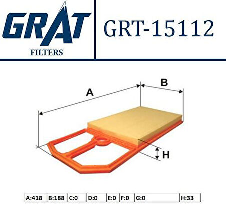 Grat 15112 Hava Filtresi Volkswagen Polo 95-02 Ibiza 97-01 036129620F