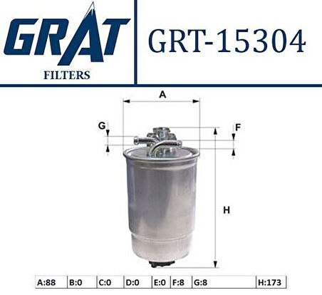 Grat 15304 Yakıt Filtresi Vw Transporter T4 2.4D 2.5 Tdı