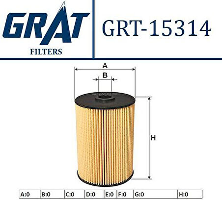Grat 15314 Yakıt Filtresi-1K0127400K-1K0127400L Vw Caddy 04-08 Golf 04-14 A3 04-07 Leon 06-10 Octavıa 04-07