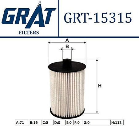 Grat 15315 Yakıt Filtresi Volkswagen LT 97-06 2D0127159