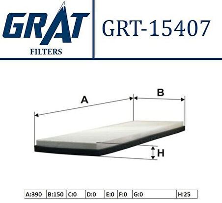 Grat 15407 Kabin Filtresi A4 1.6 1.8T 94-00-Volkswagen Passat 96-01 8A0819439