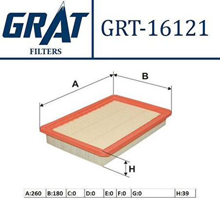 Grat 16121 Hava Filtresi Elantra 96-01 2811323001