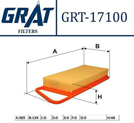 Grat 17100 Hava Filtresi Fiesta Fusion 1.4T DCI 02-08 206 1.4 HDI 207 1.4 HDI 307 1.4 HDI 2S6Q9601A1A