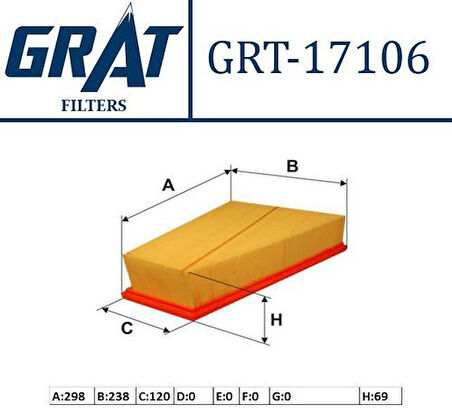 Grat 17106 Hava Filtresi Mondeo 1.6-1.8-2.0 07- 6G919601AD