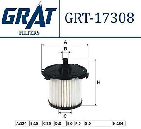 Grat 17308 Yakıt Filtresi Transit V348 2.2T DCI 2011-Transit Custom 2.2T DCI 12-Transit V.347 155PS 12- CC119176BA