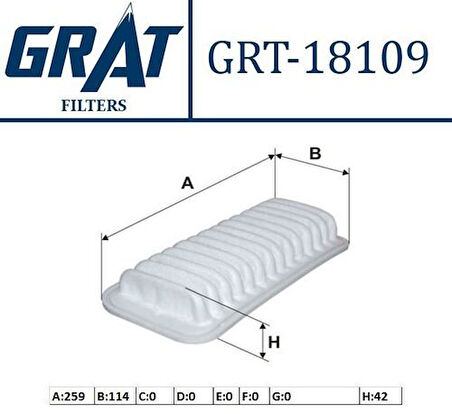 Grat 18109 Hava Filtresi Yaris 99-05 1.0-P107 1.1 1780123030