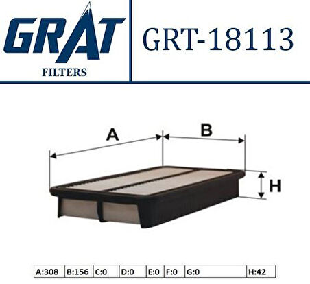 Grat 18113 Hava Filtresi Corona 92-97 At191 3S Rav-4 2.0 16V 94-00 Carina-Avensis St219 1780174020