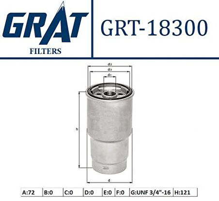 Grat 18300 Mazot Filtresi Corolla 04>07 1.4 D4D Avensıs 03>08 2.0 D4D