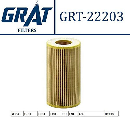 Grat 22203 Yağ Filtresi Om611-642-646 M112-113-271