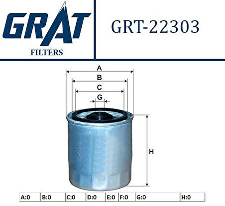 Grat 22303 Mazot Filtresi OM601-602-603 Sprinter-Vito-C-E Serisi H35WK02D87
