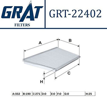 Grat 22402 Polen Filtresi W203 02>07 Cl203 02>08 S203 01>07 C209 02>09 A209 02>9
