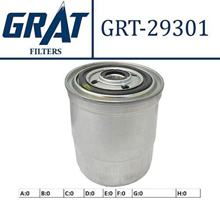 Grat 29301 Mazot Filtresi Mazda E2200 94-98-H100 2004-12 2.5D 2.5 Td 2.6D-Bongo 2010-14 K2500 2.5 Crdı K2900 Ym Kısa Kapalı Tıp