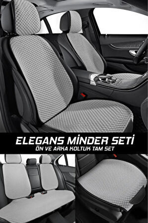 Volkswagen Jetta UYUMLU  Cepli Terletmez Oto  Minderi Kılıfı Ön Arka Tam Set Sırtlı Başlıklı GRİ