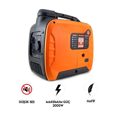 Dawreek GS0012 2KW İnverter Benzinli Jeneratör | Sessiz, Taşınabilir Güç Kaynağı