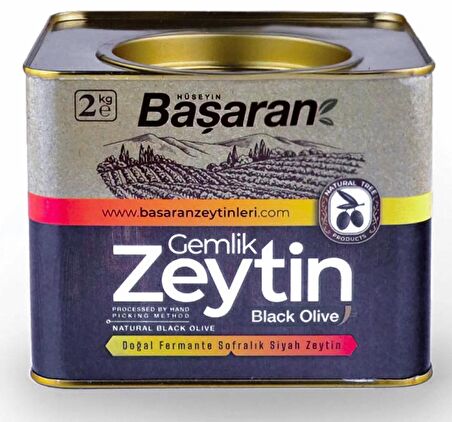 Başaran Gemlik Süper Yağlı Siyah Zeytin 2 Kg