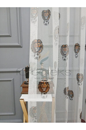 Gs Ultraslan Cimbom Taraftar Sarı Kırmızı 2Kat Pileli Tül Perde