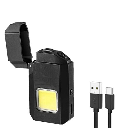 GS-4000 Su Geçirmez COB LED Type-C Şarjlı Elektrikli Çakmak Cep Işığı