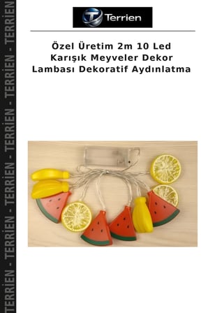 Özel Üretim 2m 10 Led Karışık Meyveler Dekor Lambası Dekoratif Aydınlatma