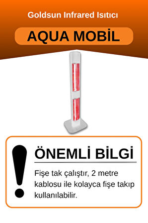 Goldsun Aqua Mobil 1400 Watt GSA14VP Isısı Ayarlanabilir Elektrikli İnfrared Isıtıcı-Beyaz