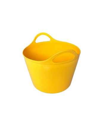 Sarı,  20 Litre, Temizli Kovası, Esneyebilen Oyuncak ve Çamaşır Sepeti - Esnek Plastik Kova 