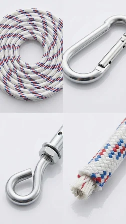 GB2 - 1 Adet Kancalı Çelik Dübel, 1  Adet Karabina Kanca, 1 Adet 5 Metre İp ( Salıncak, Hamak Tavan Asma Aparatı )
