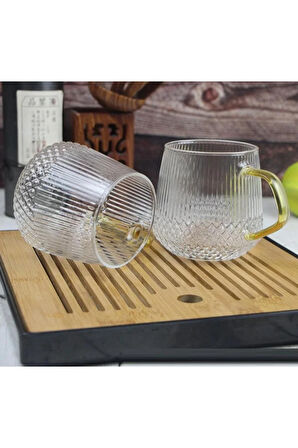 Modern Altın Kulplu Kahve & Çay Bardağı 350 Ml