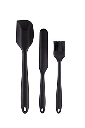 3'lü silikon spatula seti spatula-pasta spatulası-yumurta fırçası