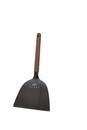 Kaliteli Çelik Bambu Saplı XLarge Pasta Spatulası-Tatlı Spatulası