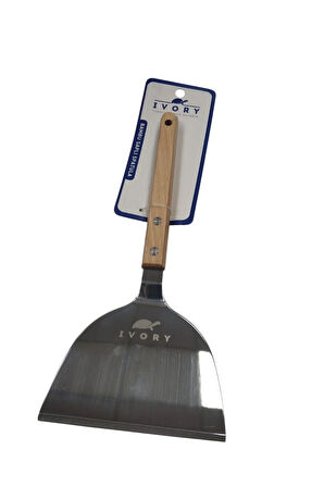 Kaliteli Çelik Bambu Saplı XLarge Pasta Spatulası-Tatlı Spatulası