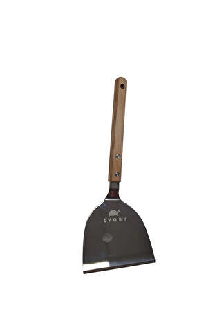 Kaliteli Çelik Bambu Saplı Large Pasta Spatulası-Tatlı Spatulası