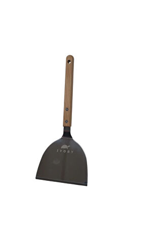 Kaliteli Çelik Bambu Saplı Large Pasta Spatulası-Tatlı Spatulası
