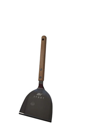Kaliteli Çelik Bambu Saplı Large Pasta Spatulası-Tatlı Spatulası