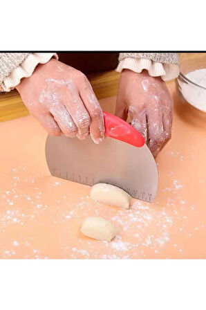 Havana model plastik saplı hamur şekillendirici kazıyıcı kesici paslanmaz çelik Spatula 14,5 CM